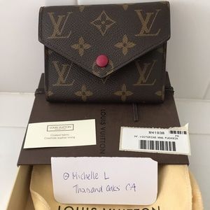 Brand new LV Victorine monogram and fushia wallet